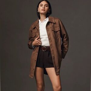 NWT Pilcro Tillie Relaxed Faux-Suede Shacket from Anthropologie